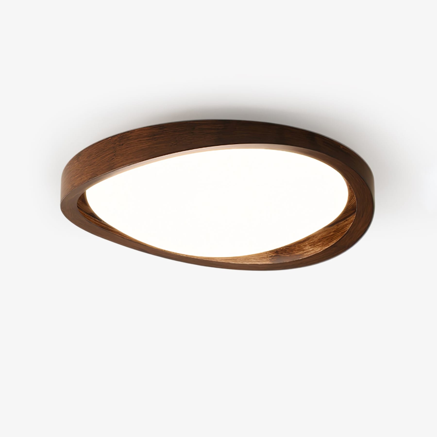 Modern Wood Flush Mount Ceiling Light With Tri-Color Glow — Harbor Light Co.