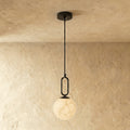 Modern Marble Pendant Light With Warm LED Glow for Dining Room in Black — Harbor Light Co.
