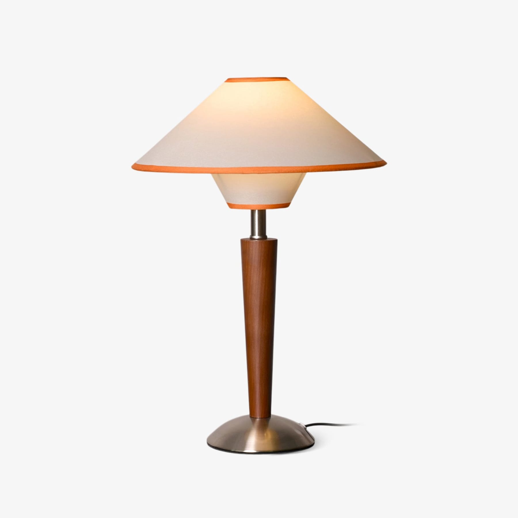 Retro Wood Table Lamp With Fabric Shade for Living Room — Harbor Light Co.