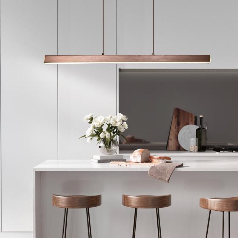 Modern Linear Pendant Light Bar with Integrated LED Light