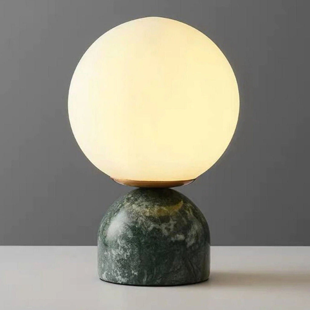 Marble Globe Table Lamp with Glass Shade