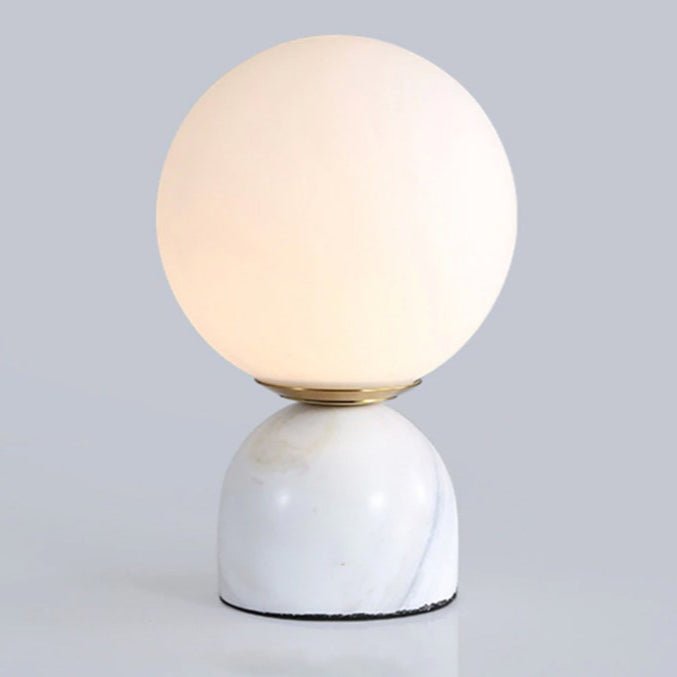 Marble Globe Table Lamp with Glass Shade