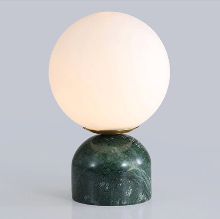 Marble Globe Table Lamp with Glass Shade