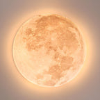 Moon Texture Flush Mount Ceiling Light with Wood Trim