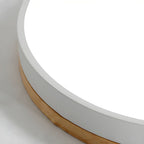 Round Flush Mount Ceiling Light with Wood Trim