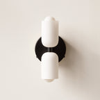Vintage 2-Light Glass Wall Sconce with Round Backplate