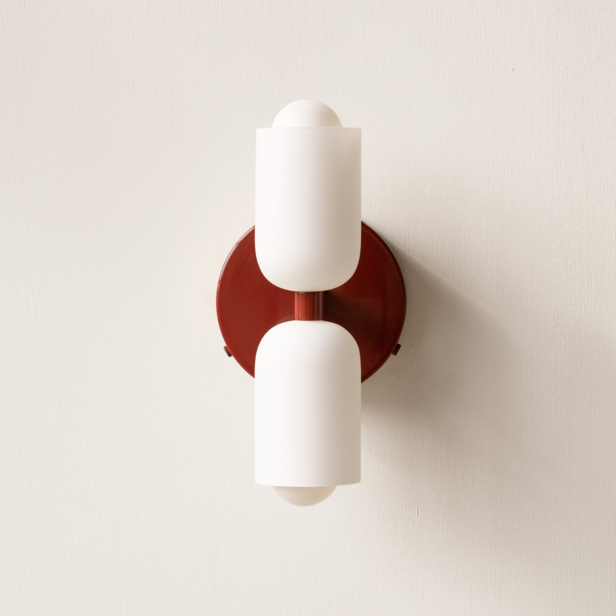 Vintage 2-Light Glass Wall Sconce with Round Backplate