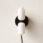 Vintage 2-Light Glass Wall Sconce with Round Backplate