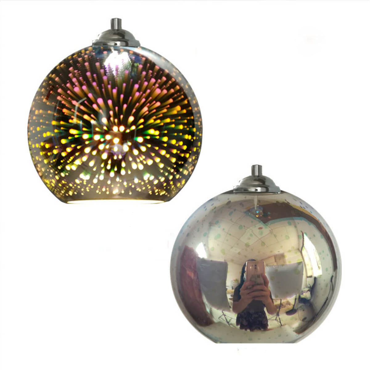 3D Firework Glass Globe Pendant Light