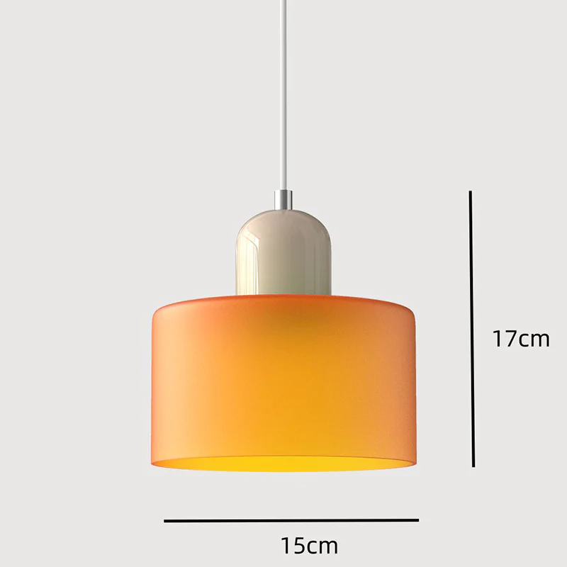 Bauhaus Glass Pendant Light with E27 Socket and Adjustable Cord