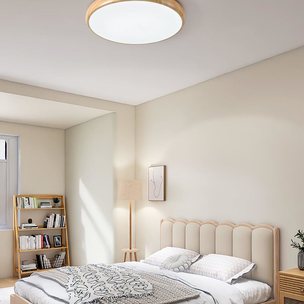 Modern Wood Flush Mount Ceiling Light for Living Room — Harbor Light Co.