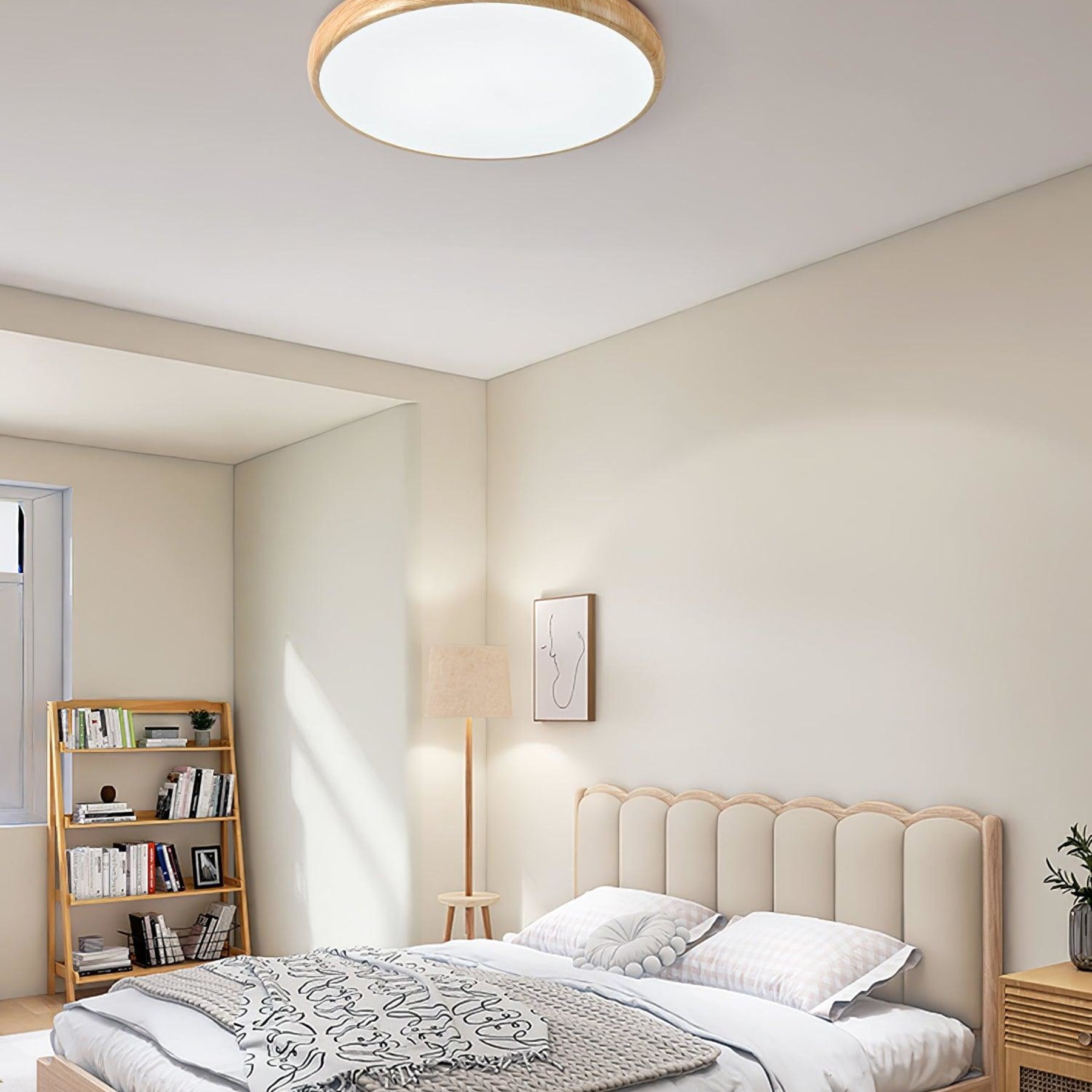 Modern Wood Flush Mount Ceiling Light for Living Room — Harbor Light Co.