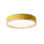 Scandinavian Wood Flush Mount Ceiling Light for Living Room in Yellow — Harbor Light Co.