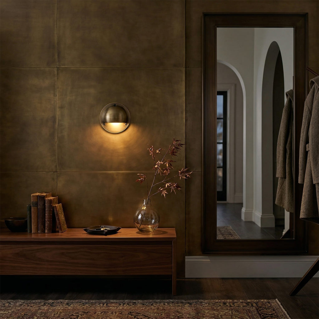 Modern Copper Wall Light With Tri-Color Glow — Harbor Light Co.
