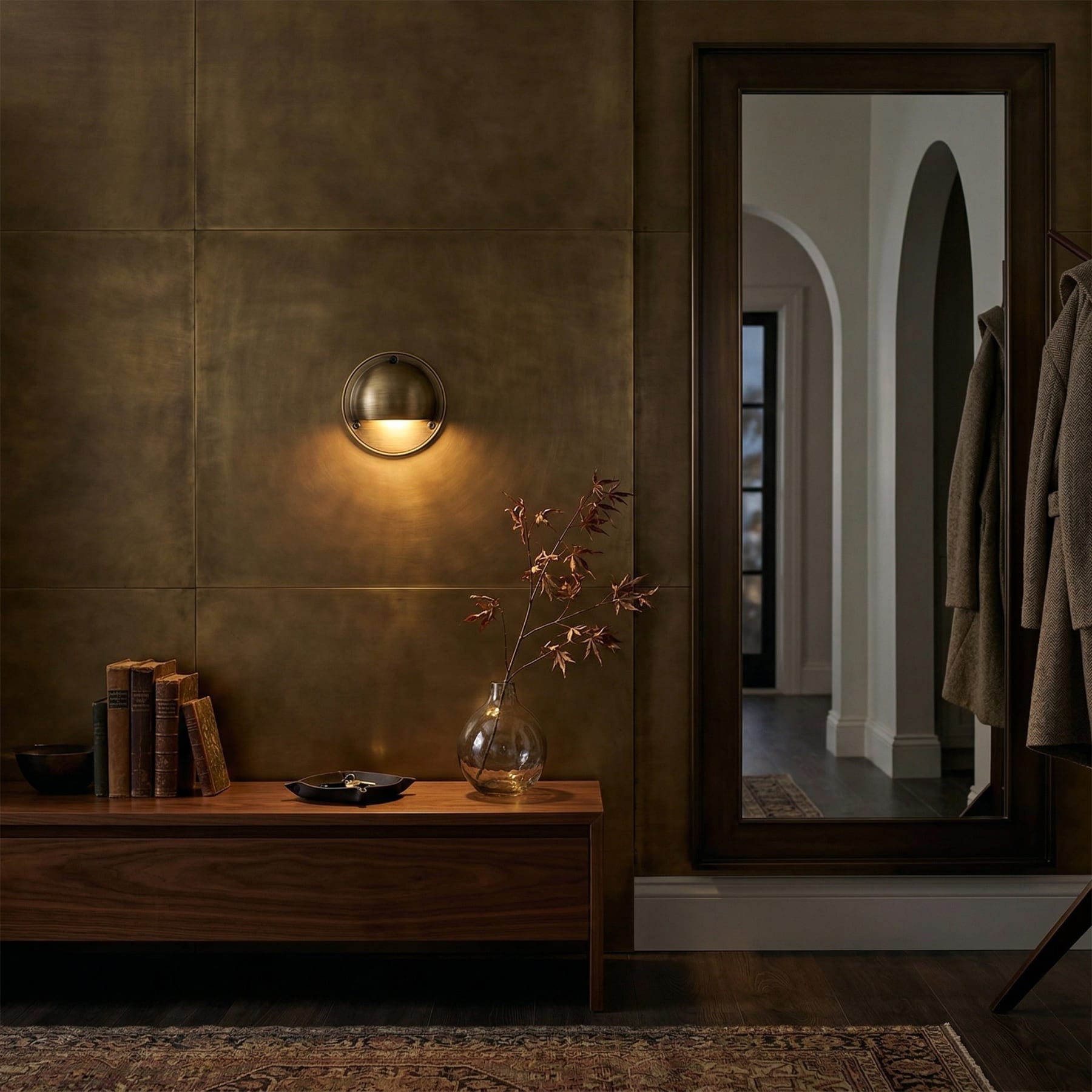 Modern Copper Wall Light With Tri-Color Glow — Harbor Light Co.
