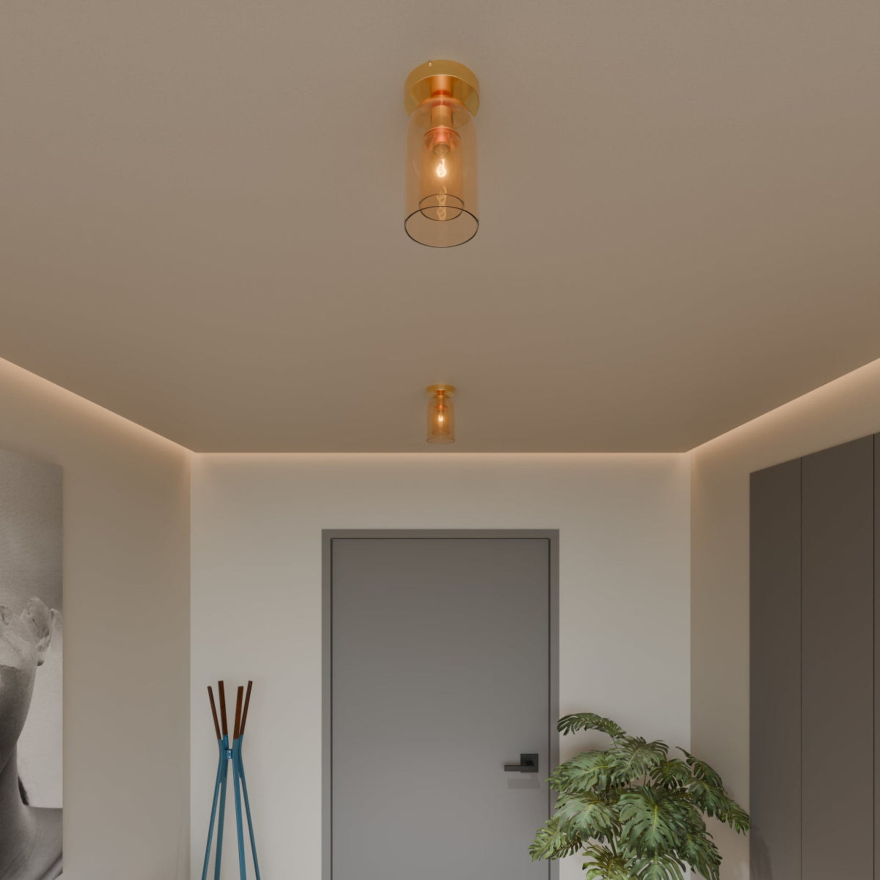 Modern Glass Semi-Flush Mount Ceiling Light for Living Room — Harbor Light Co.