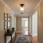 Modern Brass Semi-Flush Ceiling Light for Living Room — Harbor Light Co.