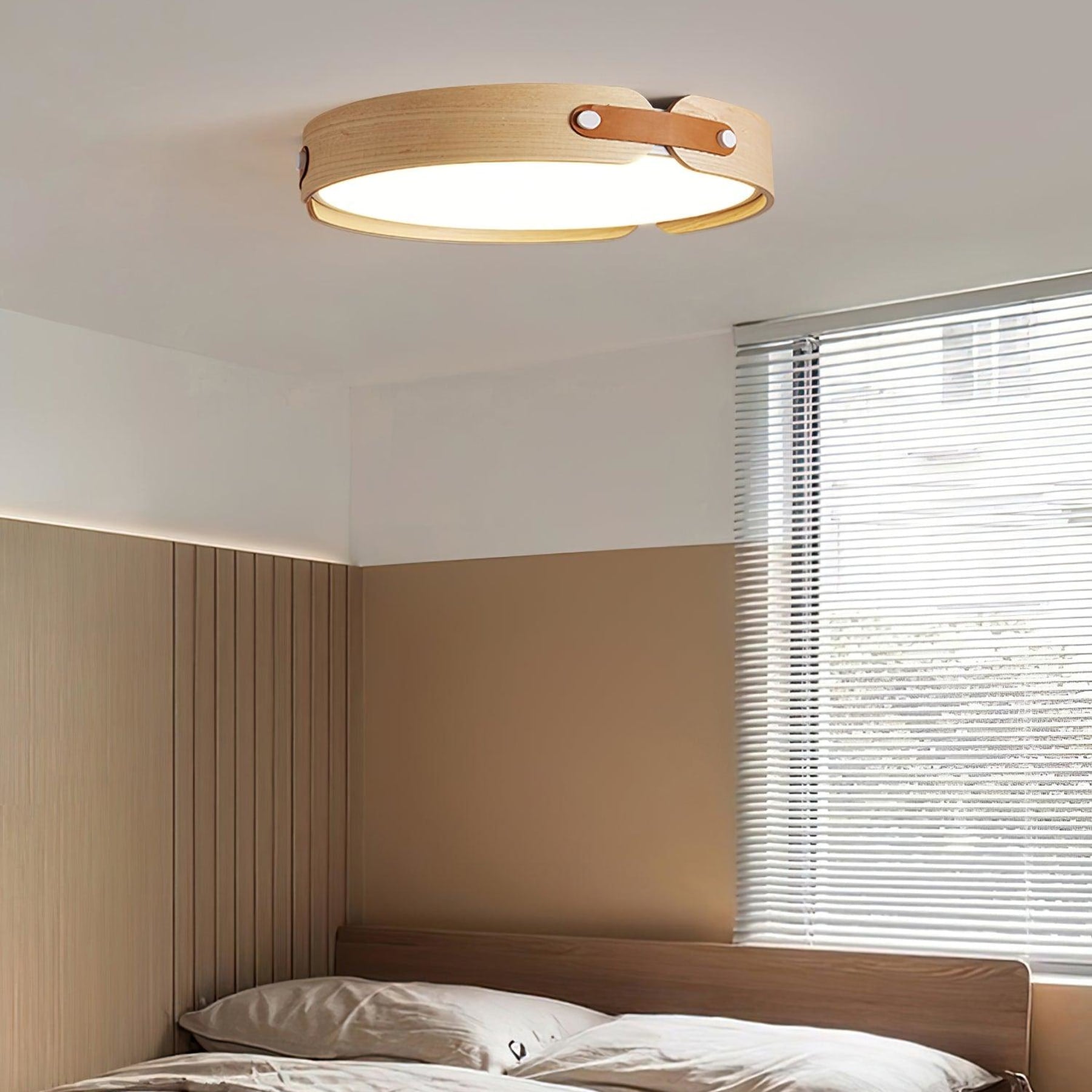 Scandinavian Wood Flush Mount Ceiling Light for Living Room — Harbor Light Co.