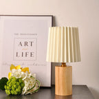 Retro Wood Table Lamp With Fabric Shade for Living Room — Harbor Light Co.