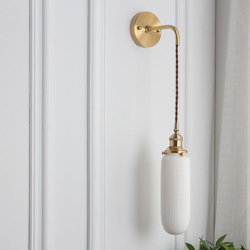 Modern Brass Ceramic Wall Sconce for Living Room — Harbor Light Co.