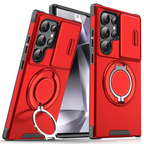 Samsung Galaxy S Series Case with Magnetic Ring Stand and Sliding Camera Cover Shockproof MagSafe Compatible Protective Phone Case