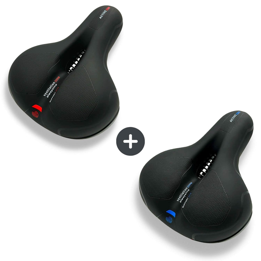 Wide Bike Seat with Memory Foam Padding Gel Shock Absorbing Bicycle Saddle Breathable Comfort Cushion for City and Trekking Bikes