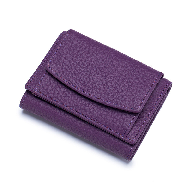 Small RFID Blocking Wallet for Women Soft PU Leather Trifold Mini Wallet with Coin Pocket Card Holder and Snap Closure
