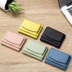 Small RFID Blocking Wallet for Women Soft PU Leather Trifold Mini Wallet with Coin Pocket Card Holder and Snap Closure