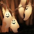Halloween Ghost LED Fairy Lights Ghost Shaped String Light Plastic Decorative Lighting for Halloween Party Garden and Bedroom