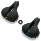 Wide Bike Seat with Memory Foam Padding Gel Shock Absorbing Bicycle Saddle Breathable Comfort Cushion for City and Trekking Bikes