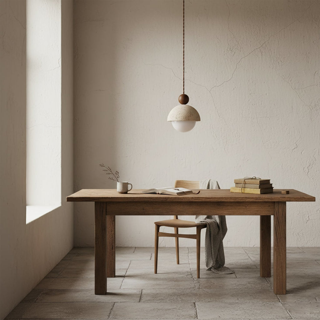 Modern Travertine Stone Pendant Light for Dining Room — Harbor Light Co.