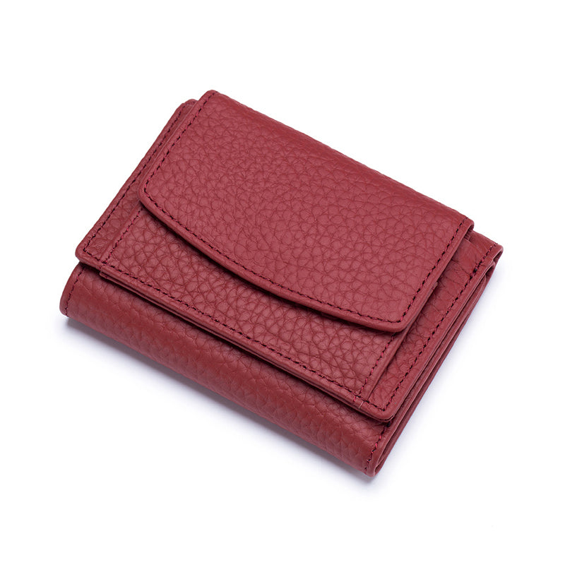 Small RFID Blocking Wallet for Women Soft PU Leather Trifold Mini Wallet with Coin Pocket Card Holder and Snap Closure