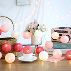 Cotton Ball String Lights LED Garland Fairy Lights USB or Battery Powered for Bedroom Nursery and Party Decor