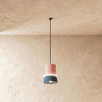 Modern Aluminum Two-Tone Pendant Light With Warm LED Glow in Pink and Navy — Harbor Light Co.