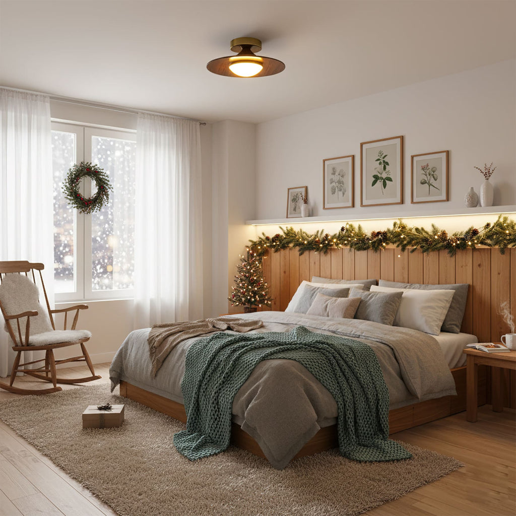 Modern Wood Semi-Flush Mount Ceiling Light for Living Room — Harbor Light Co.