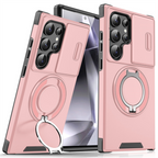 Samsung Galaxy S Series Case with Magnetic Ring Stand and Sliding Camera Cover Shockproof MagSafe Compatible Protective Phone Case