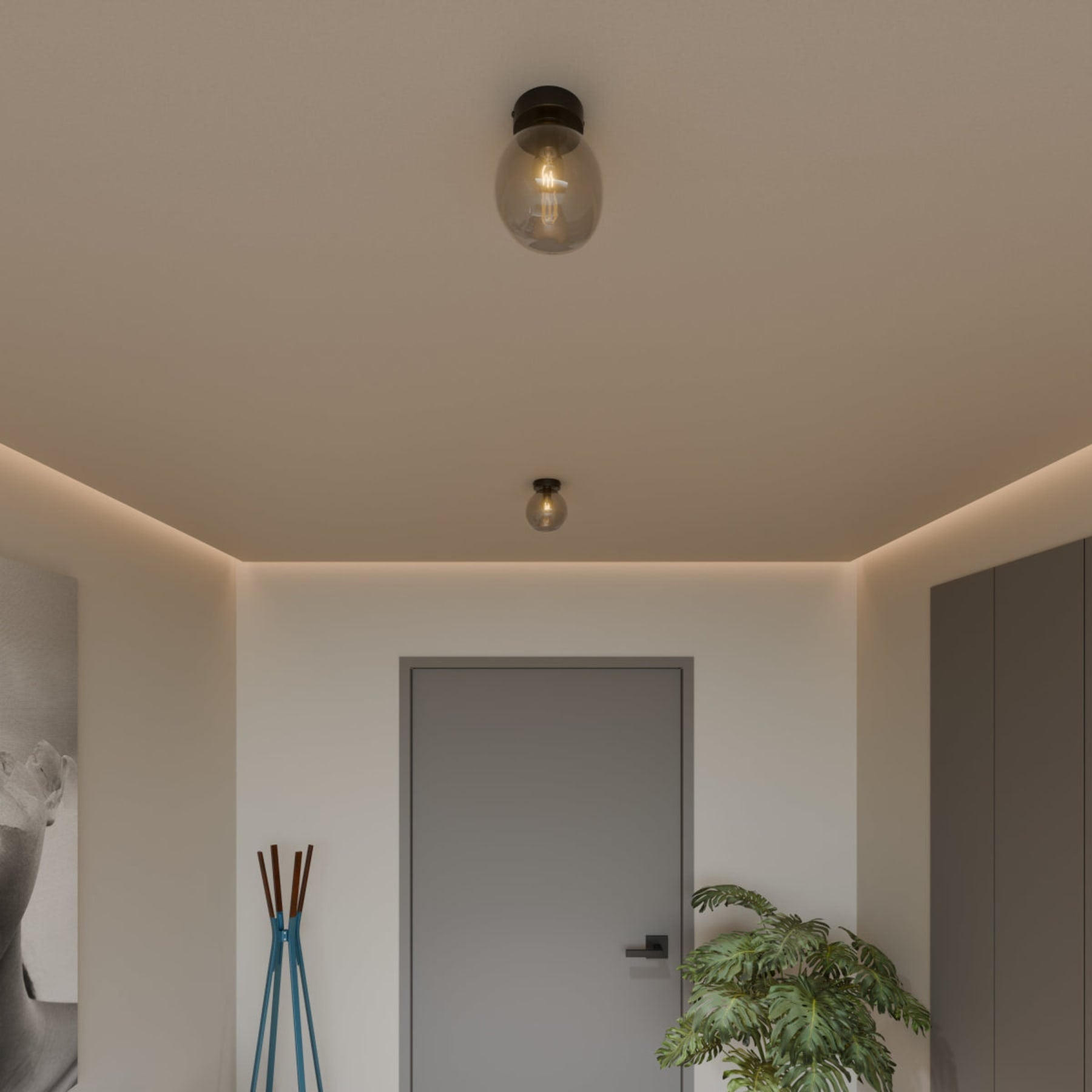 Modern Glass Semi-Flush Mount Ceiling Light for Living Room — Harbor Light Co.