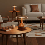 Modern Ash Wood and Brass Table Lamp for Living Room — Harbor Light Co.