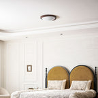 Modern Wood Flush Mount Ceiling Light With Tri-Color Glow — Harbor Light Co.