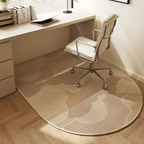 Office Chair Mat for Hardwood Floors Non-Slip Semi Round Desk Chair Rug Polyester Floor Protector for Home Office and Gaming