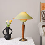 Retro Wood Table Lamp With Fabric Shade for Living Room — Harbor Light Co.