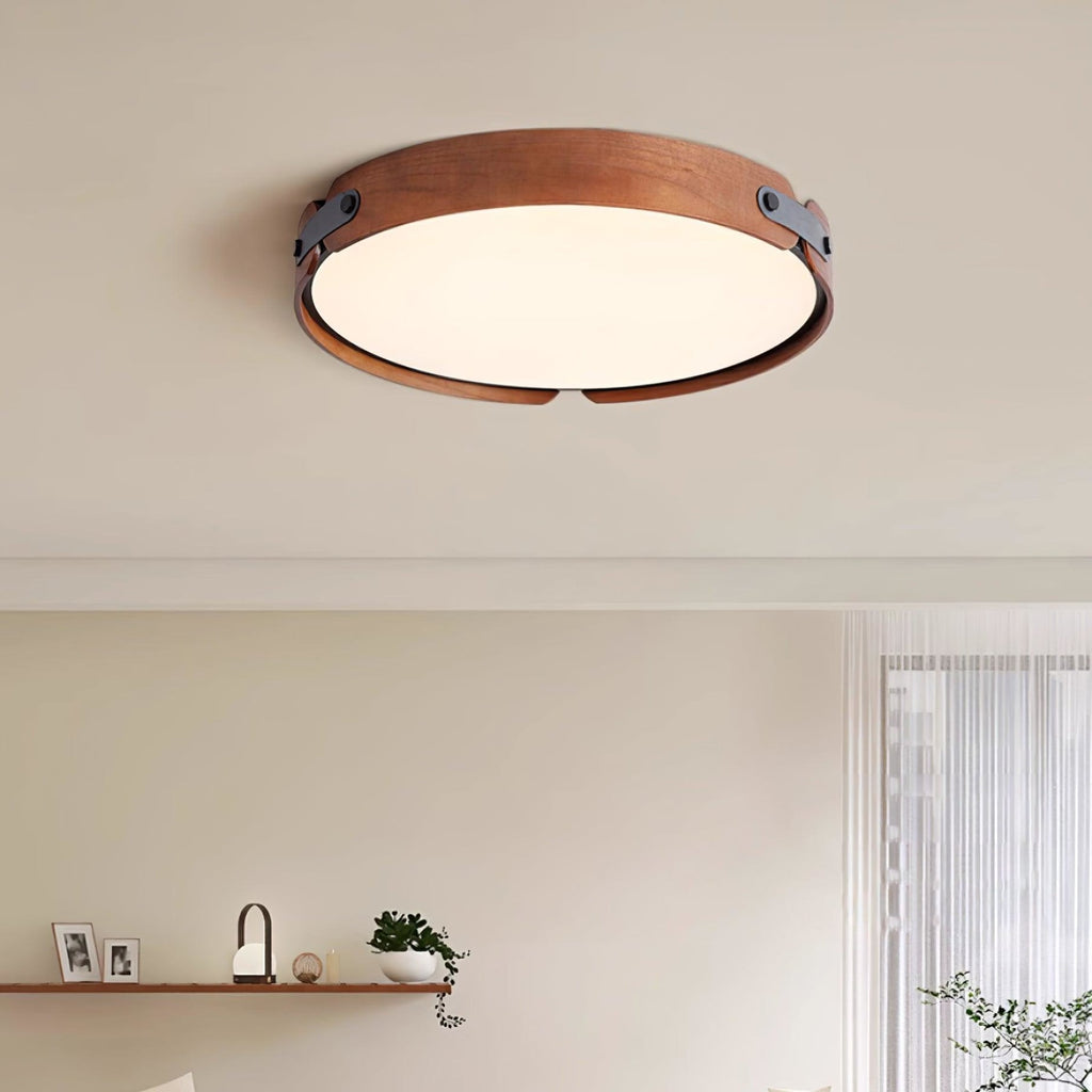 Scandinavian Wood Flush Mount Ceiling Light for Living Room — Harbor Light Co.