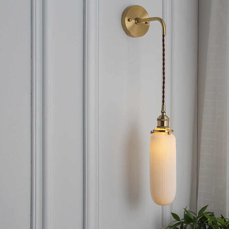Modern Brass Ceramic Wall Sconce for Living Room — Harbor Light Co.