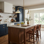 Modern Brass Pendant Light With Ceramic Shades for Dining Room — Harbor Light Co.