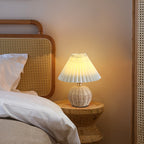 Bohemian Rattan Table Lamp With Tri-Color Dimmable Light — Harbor Light Co.