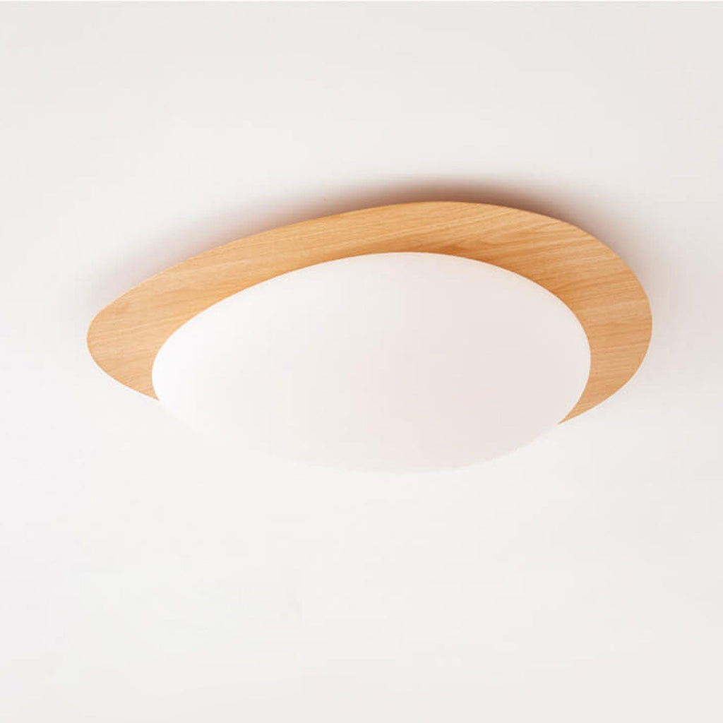 Modern Wood Flush Mount Ceiling Light With Stepless Remote Dimming — Harbor Light Co.