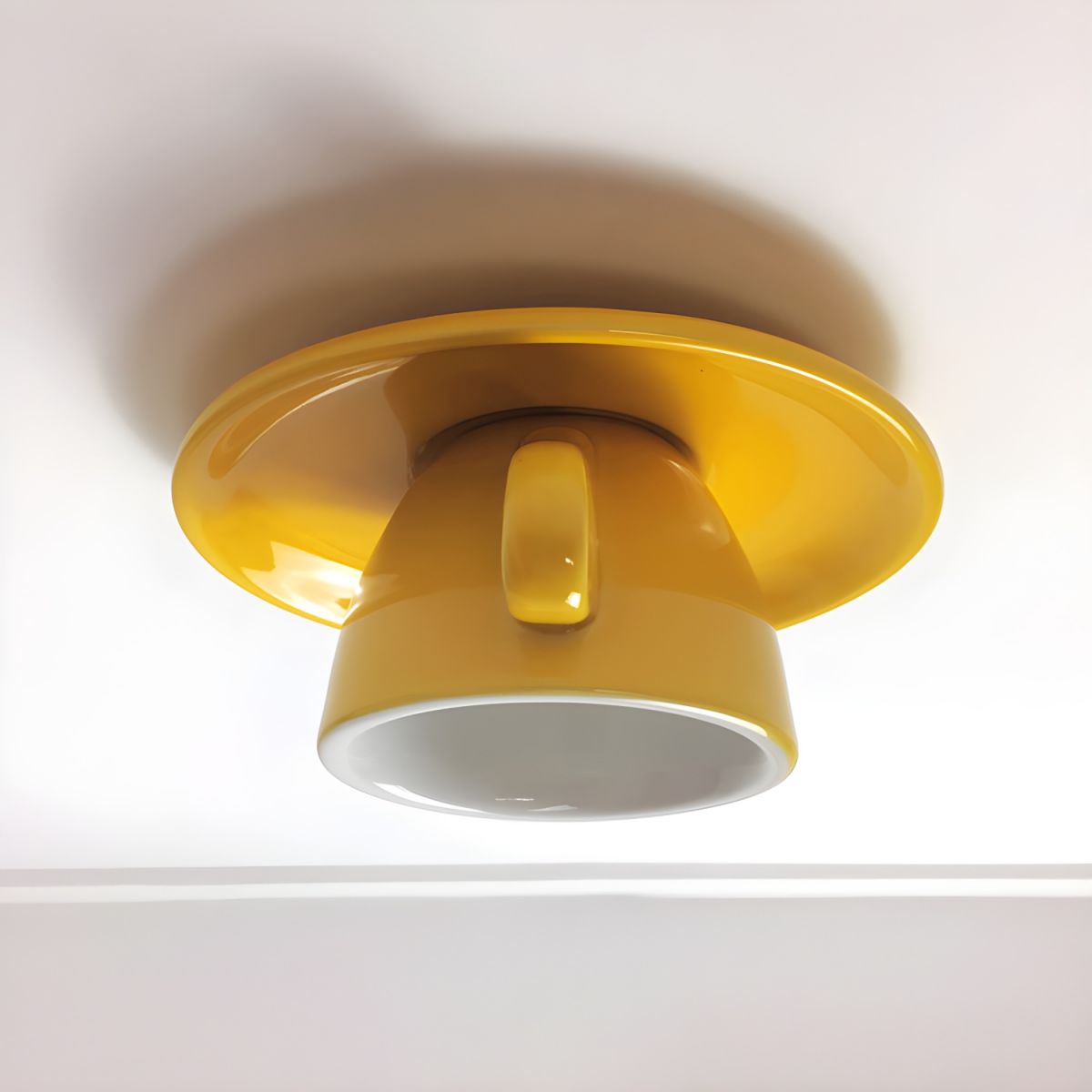 Modern Ceramic Flush Mount Ceiling Light With Gloss Finish in Yellow — Harbor Light Co.