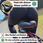 Wide Bike Seat with Memory Foam Padding Gel Shock Absorbing Bicycle Saddle Breathable Comfort Cushion for City and Trekking Bikes