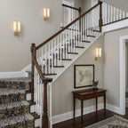 Modern Faux Alabaster Wall Light With Warm Glowing Shade — Harbor Light Co.