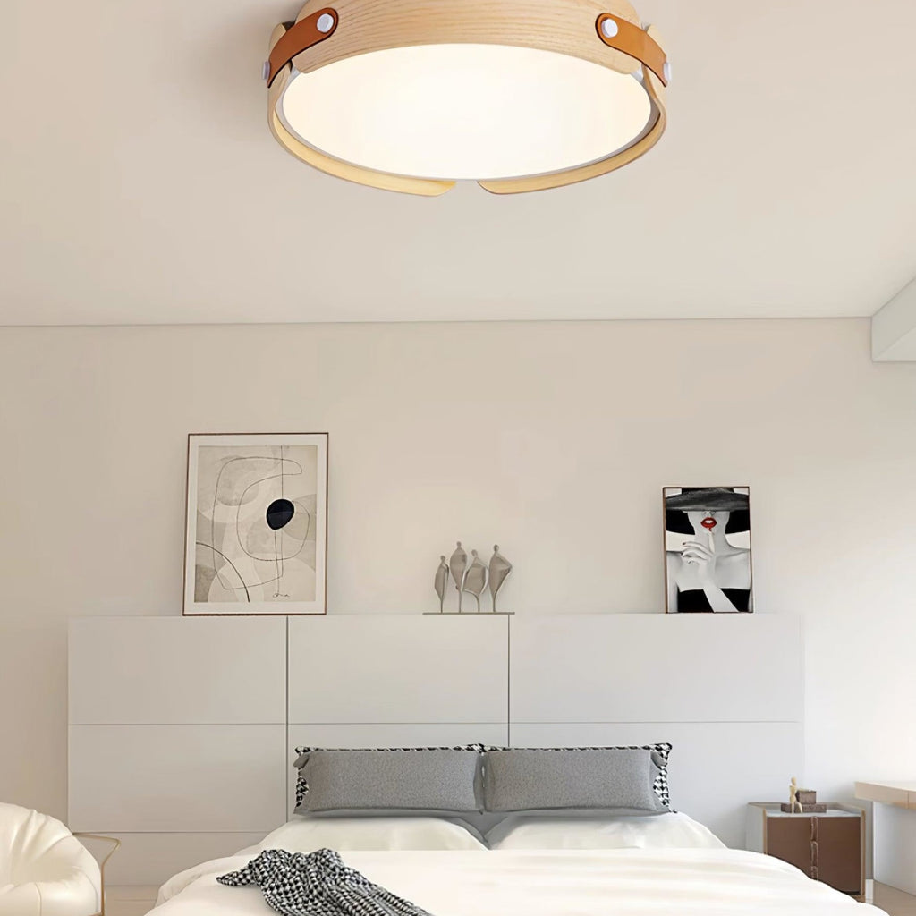 Scandinavian Wood Flush Mount Ceiling Light for Living Room — Harbor Light Co.